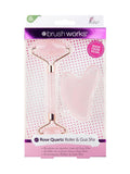 Brush Works Rose Quartz & Gua Sha Duo Set - British product