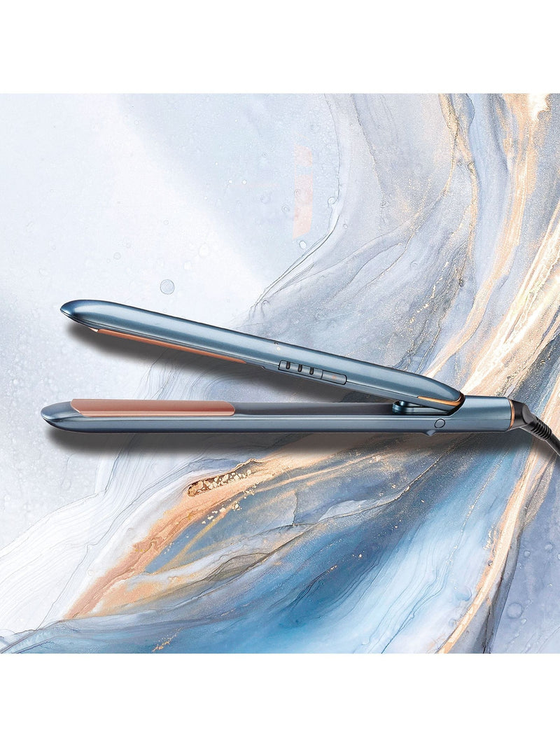 BaByliss Denim Luxe hair straightener, imported from the UK