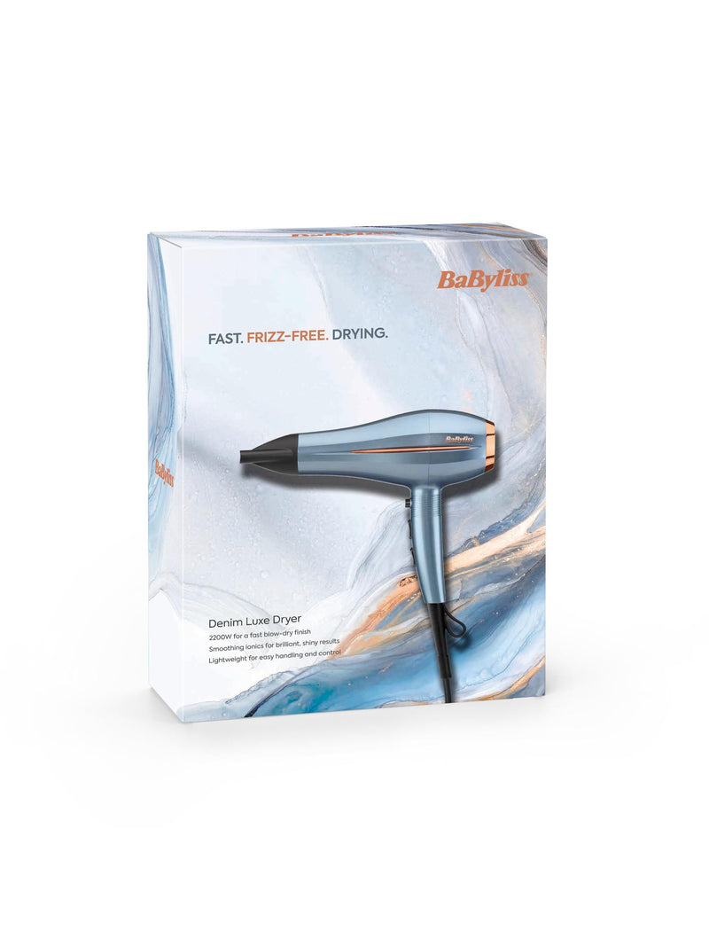 BaByliss Denim Luxe hair dryer (British brand)