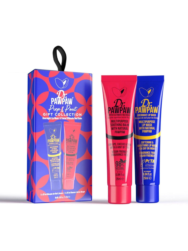Dr. PAWPAW Prep & Pout Gift Set with Overnight Lip Mask and Tinted Balm - British product