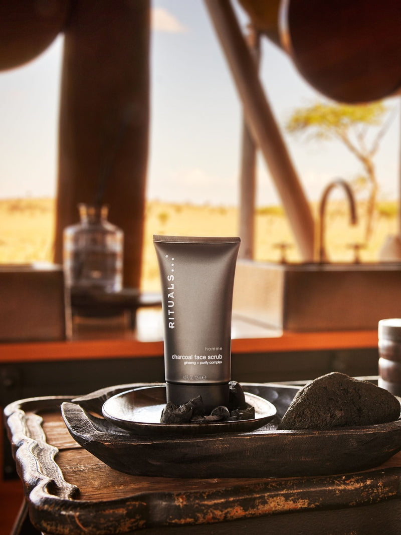 Rituals Homme Charcoal Face Scrub 125ml, imported from the UK