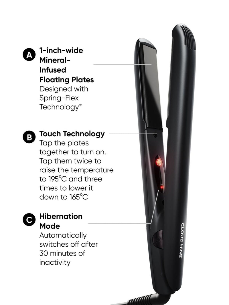 Cloud Nine Touch Iron hair styler with Sericite plates - British product