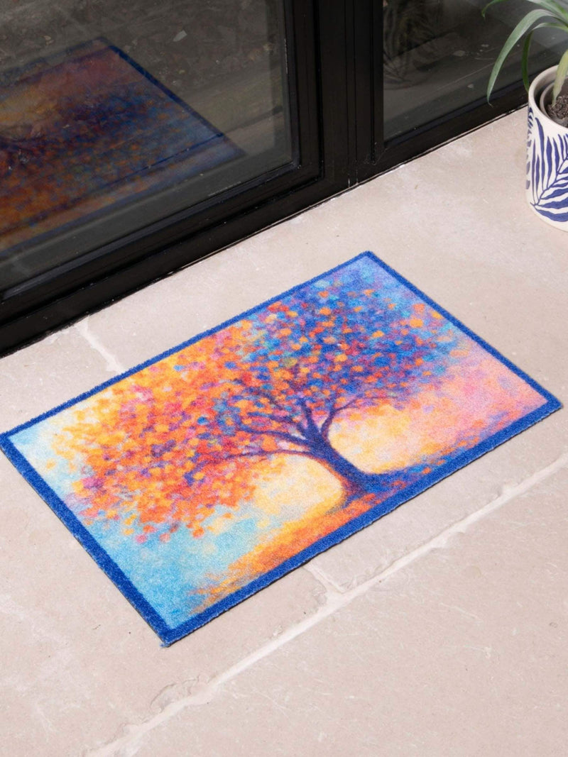 Artsy Mats Orange Tree of Life doormat 60x40cm, imported from the UK