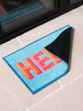 Artsy Mats Blue Hello doormat 60x40cm, imported from the UK