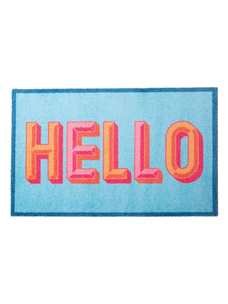 Artsy Mats doormat blue hello 80x50cm, imported from the UK