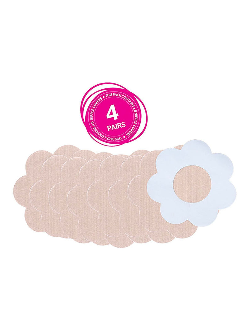 Brush Works Nude Satin Nipple Covers 4 Pairs - British product