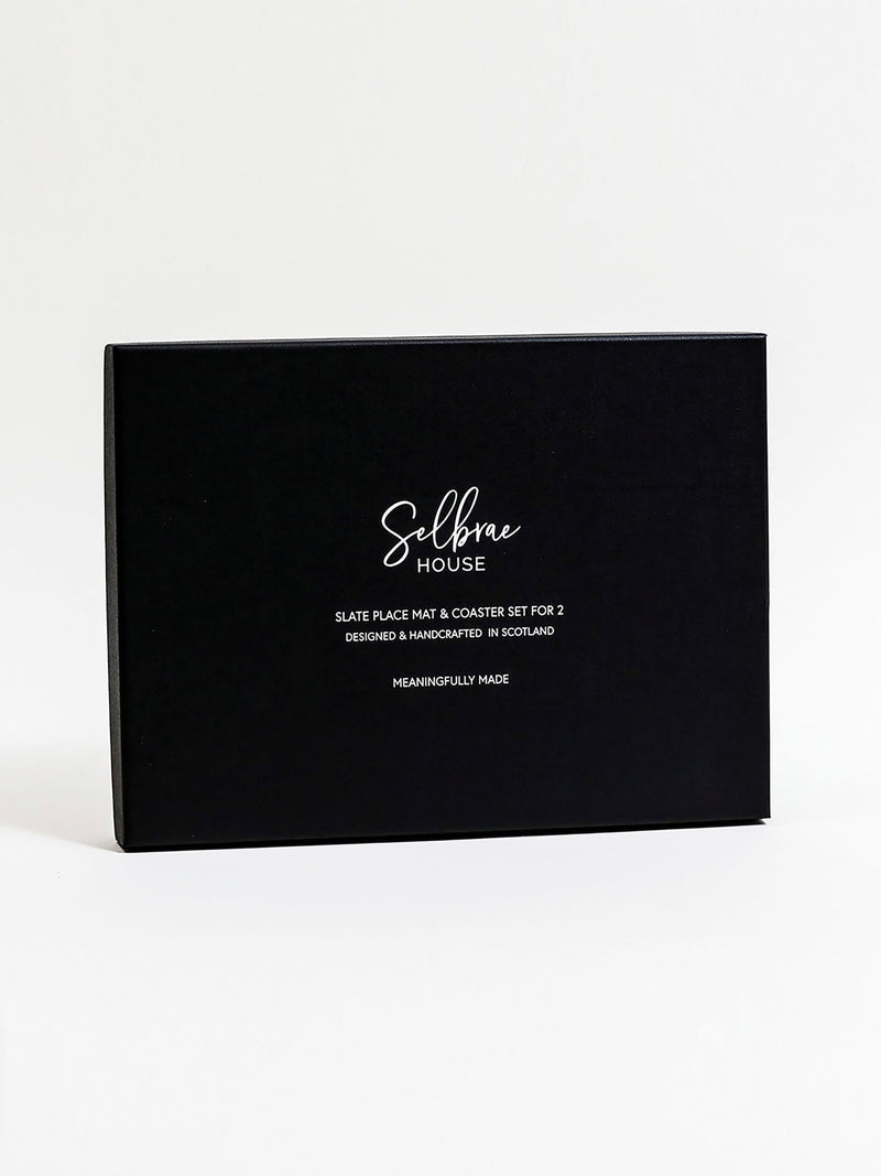 Selbrae House Slate Hare Coaster and Placemat Set