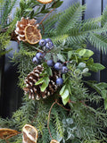 Green Fruits evergreen wreath 53cm diameter - British product