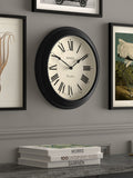 Jones Clocks Black Supper Club Roman Numeral Wall Clock 40cm, UK version
