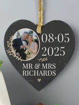 Next PMC Personalised Hanging Slate Heart Decoration Ornament 11x11x1cm- Buy online at McGrocer
