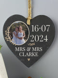 PMC personalised slate heart decoration 11x11cm (British brand)