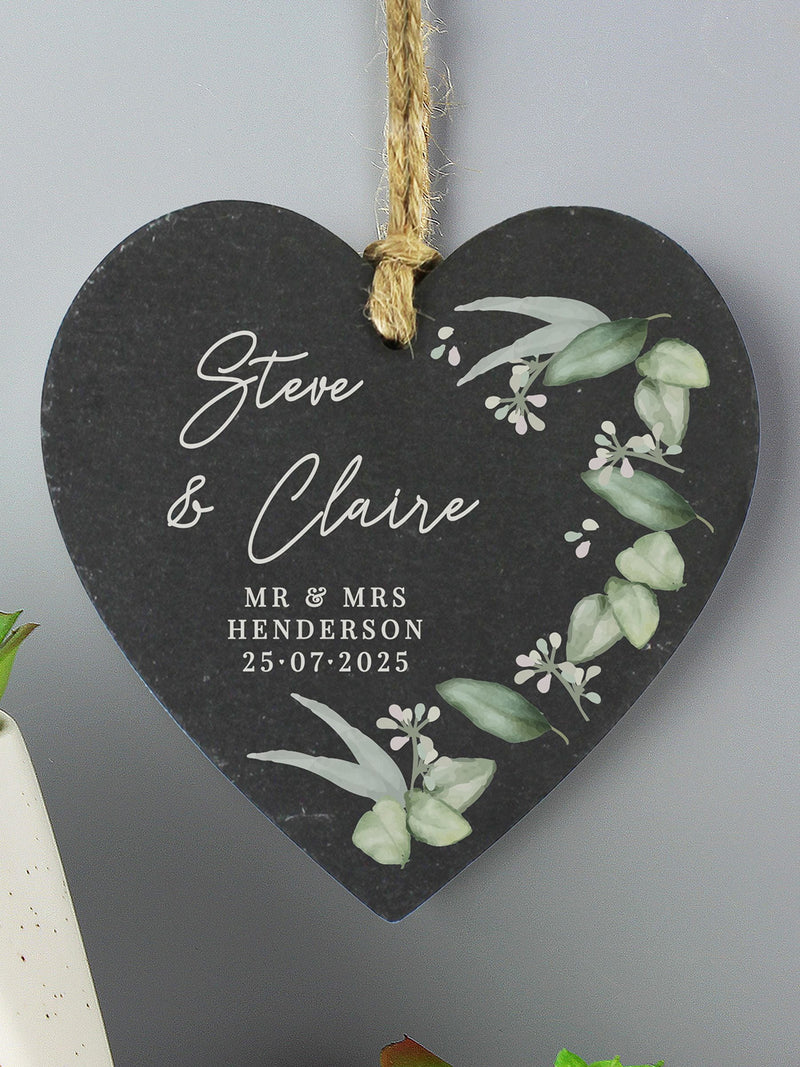 PMC personalised slate heart decoration 11x11x1cm, imported from the UK