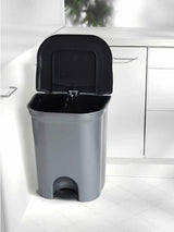 Next Keeeper Silver and Black Torge Dual Compartment Pedal Dustbin- Buy online at McGrocer