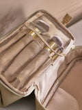 Faux Leather Makeup Bag With Zip Compartment - British product