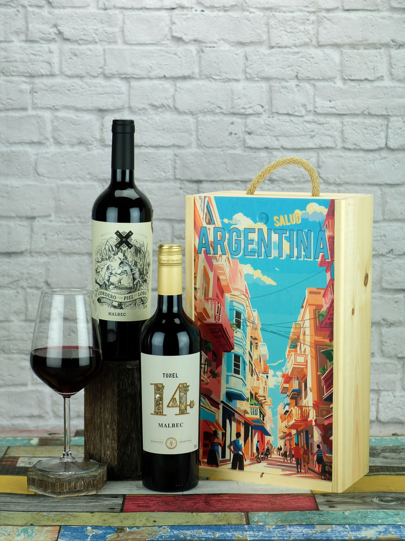 Le Bon Vin Malbec gift set, wooden box, imported from the UK