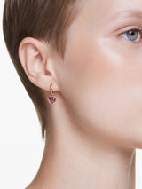 Next Swarovski Red Heart Gold-Tone Plated Chroma Drop Pierced Earrings- Buy online at McGrocer