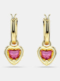 Swarovski red heart gold-tone plated chroma drop earrings (British brand)