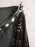Rockett St George black studded star cross-body bucket bag (British brand)