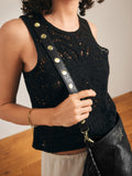 Rockett St George black studded star cross-body bucket bag (British brand)