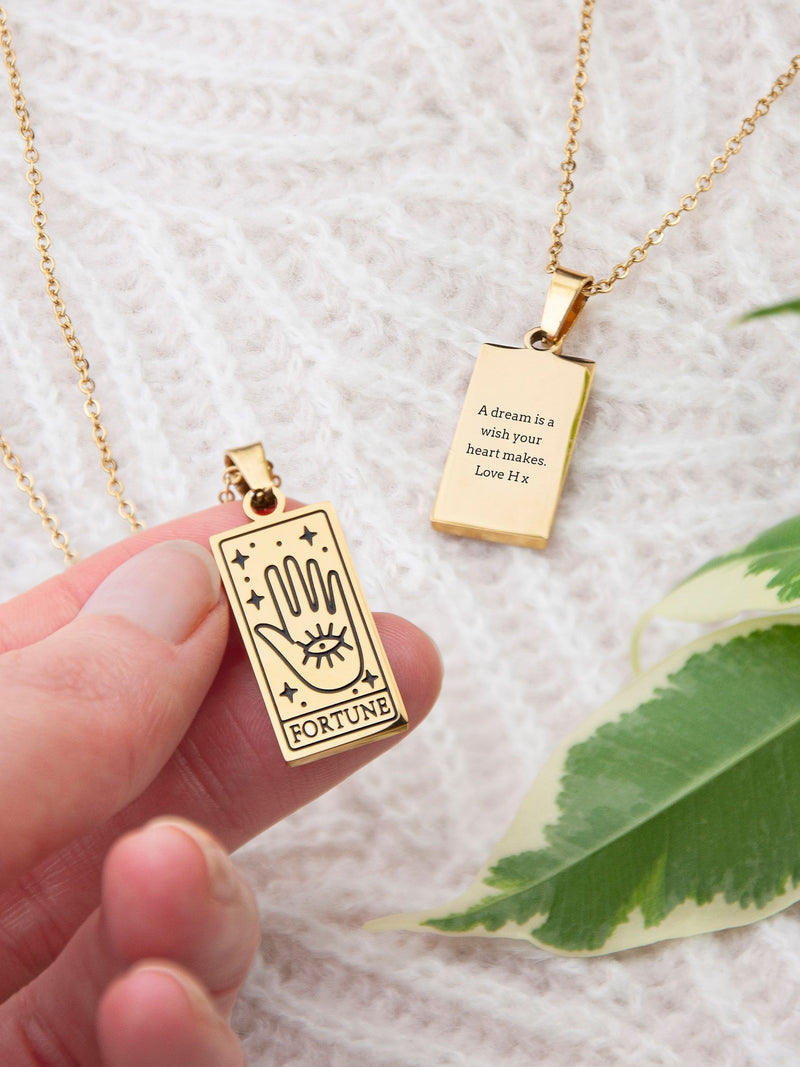 Treat Republic personalised fortune tarot card necklace with 40.5-47 cm chain, imported from the UK