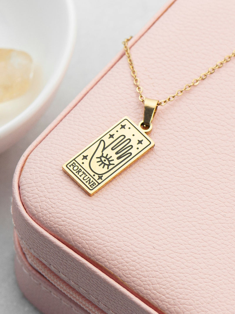 Treat Republic personalised fortune tarot card necklace with 40.5-47 cm chain, imported from the UK