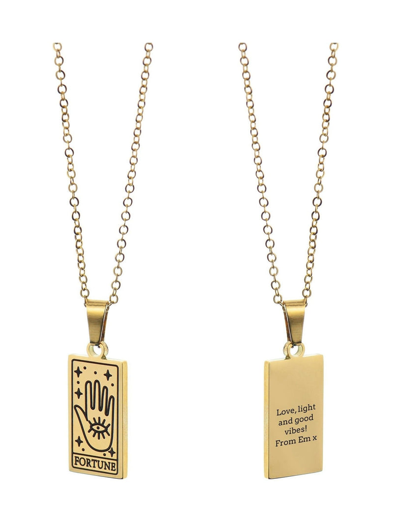 Treat Republic personalised fortune tarot card necklace with 40.5-47 cm chain, imported from the UK