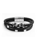 Treat Republic skulls leather bracelet for men, imported from the UK