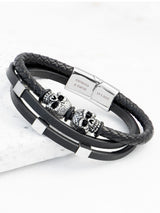 Next Treat Republic Mens Personalised Skulls Leather Rope Bracelet- Buy online at McGrocer