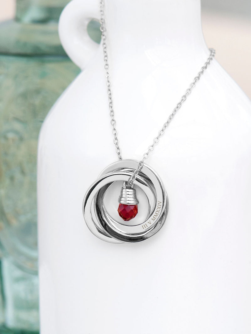 Treat Republic Russian Ring necklace silver tone 45cm, imported from the UK