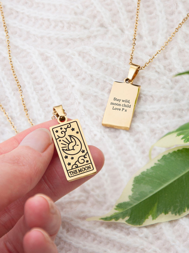 Treat Republic moon tarot card necklace, imported from the UK