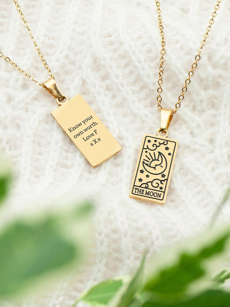 Treat Republic moon tarot card necklace, imported from the UK