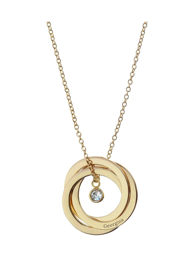 Treat Republic personalised Russian ring necklace silver tone 45cm chain, imported from the UK