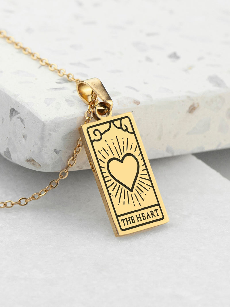 Treat Republic personalised heart tarot card necklace (British brand)