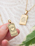 Treat Republic personalised heart tarot card necklace (British brand)