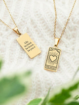 Next Treat Republic Personalised Plated Heart Tarot Card Necklace- Buy online at McGrocer