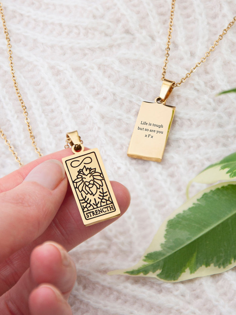 Treat Republic Strength Tarot Necklace, imported from the UK