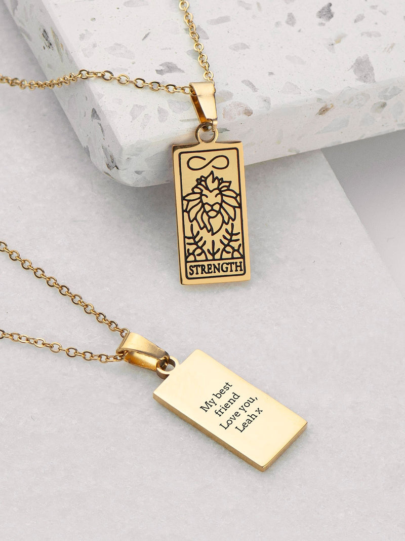 Treat Republic Strength Tarot Necklace, imported from the UK