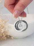 Treat Republic personalised Russian ring necklace silver tone 45cm chain, imported from the UK