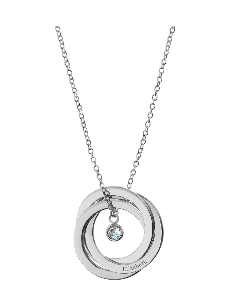 Treat Republic personalised Russian ring necklace silver tone 45cm chain, imported from the UK