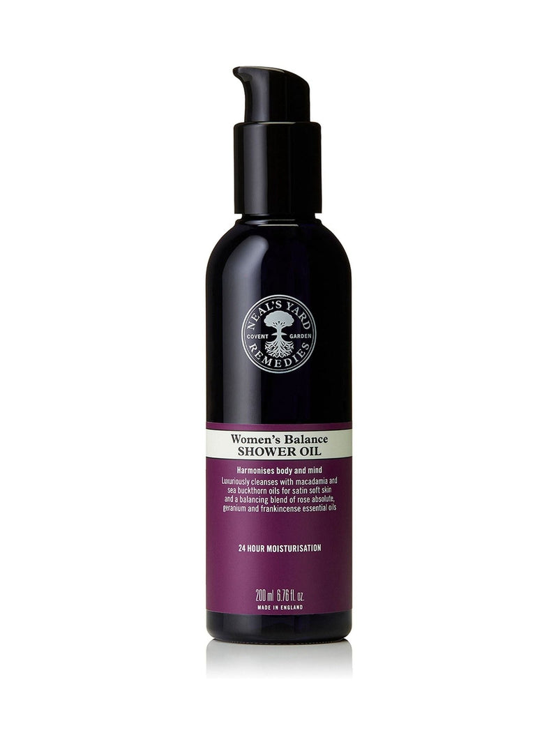 Neals Yard Remedies Womens Balance Shower Oil 200ml, imported from the UK