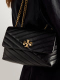 Tory Burch black small Kira chevron shoulder bag (British brand)