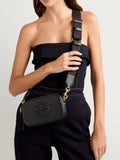 Tory Burch Miller mini crossbody bag black pebbled leather - British product