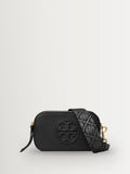 Tory Burch Miller mini crossbody bag black pebbled leather - British product