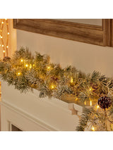 Next Premier Decorations Ltd 1.8m Pine Needle 120 LED Lit Garland with Pine Cones- Buy online at McGrocer