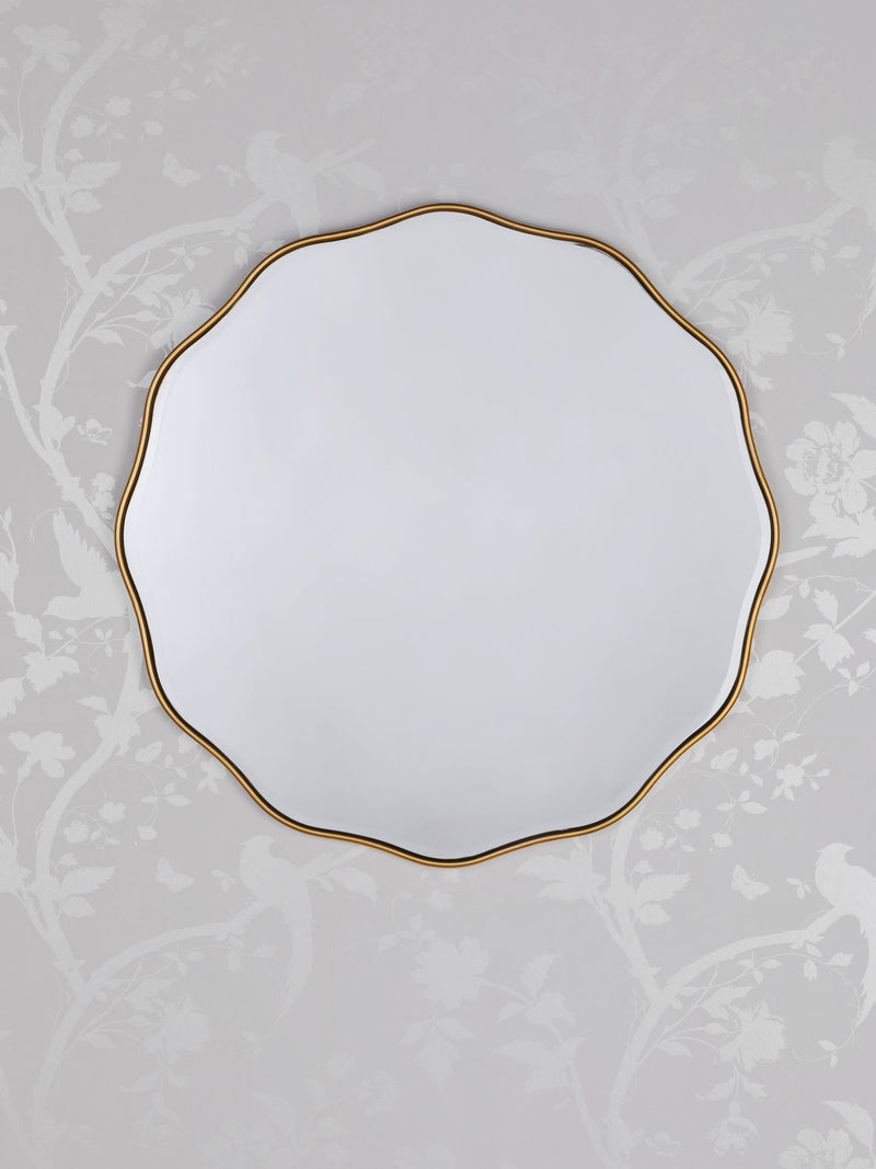 Laura Ashley Gold Medora Round Mirror 60cm, UK version