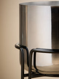 MADE.COM silver Piper plant pot 23cm height, imported from the UK