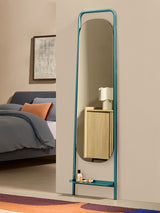 Next MADE.COM Teal Sylas Full Length Leaner Mirror with Shelf 176.5cm- Buy online at McGrocer