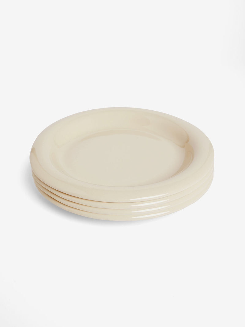 MADE.COM Cream Quell set of 4 dinner plates 28cm, imported from the UK