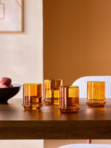 Next MADE.COM Theon Amber Orange Tumbler Glasses Set of 4- Buy online at McGrocer