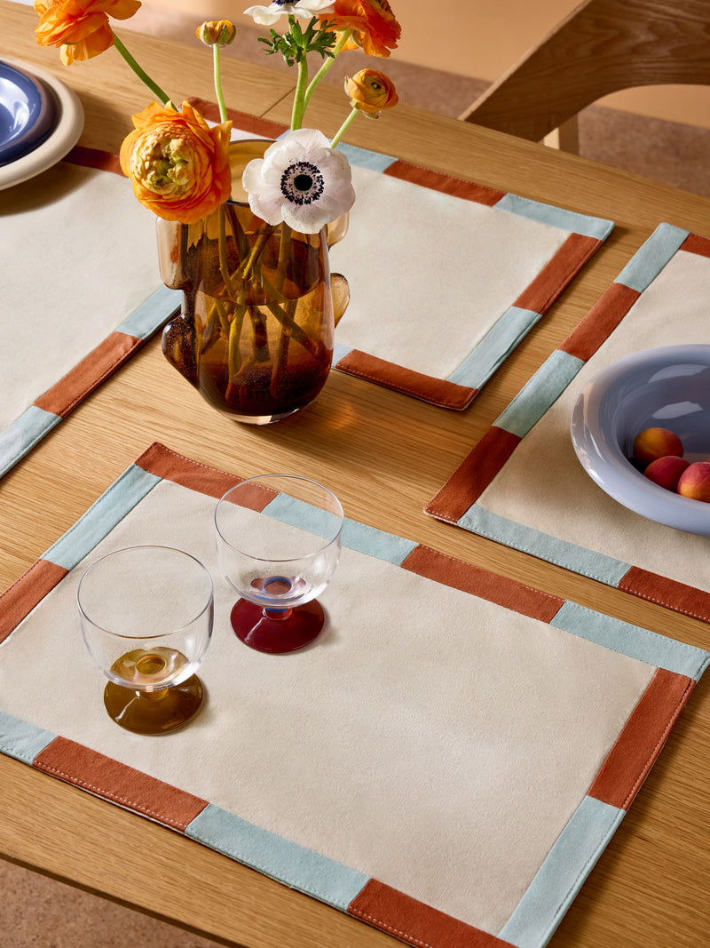 MADE.COM placemats blue/orange set of 4, imported from the UK